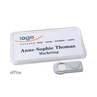 Name badges Office 40 smag® magnet transparent 