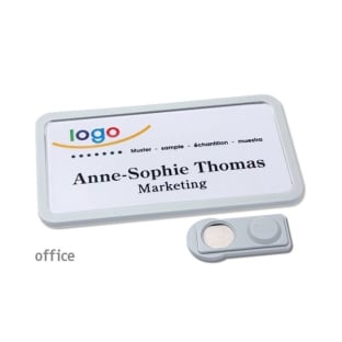 Name badges Office 40 smag® magnet light grey 