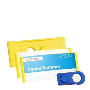 Name badges forum 35 magnet yellow 