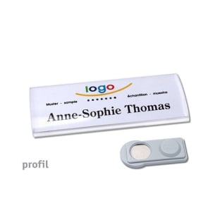 Name badges Profil 30 smag® magnet transparent 