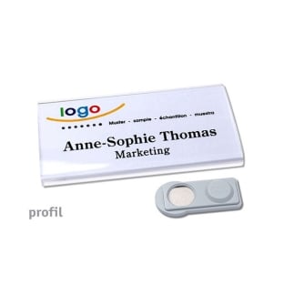 Name badges Profil 40 smag® magnet transparent 