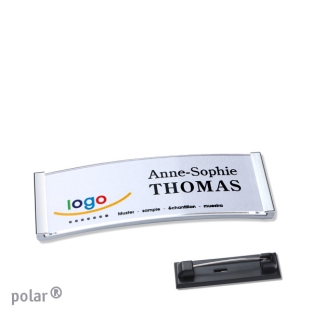 Name badges with pin Polar 20, chrome 