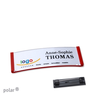 Name badges with pin Polar 20, red 