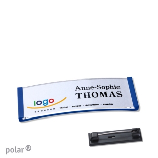 Name badges with pin Polar 20, blue 