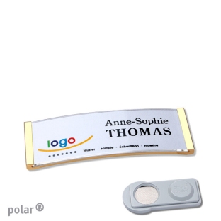 Name badges with magnet Polar 20, gold 