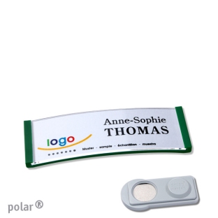 Name badges with magnet Polar 20, green 