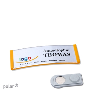 Name badges with magnet Polar 20, yellow 