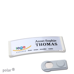 Name badges with magnet Polar 20, white 