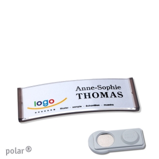Name badges with magnet Polar 20, transluzent, anthracite 