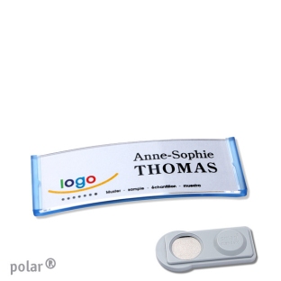 Name badges with magnet Polar 20, transluzent, blue 