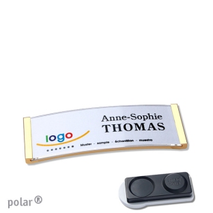 Name badges with magnet Polar 20, extra strong, gold 