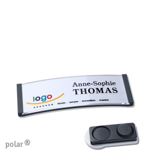 Name badges with magnet Polar 20, extra strong, anthracite 