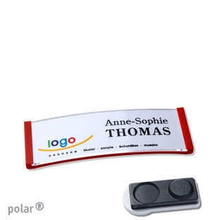 Name badges with magnet Polar 20, extra strong, red 