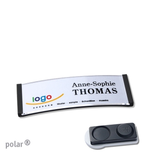 Name badges with magnet Polar 20, extra strong, black 