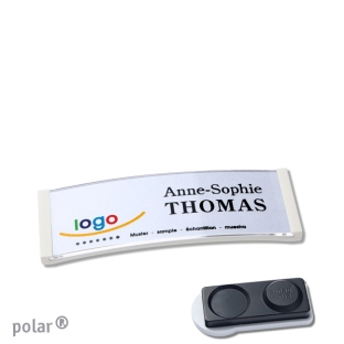 Name badges with magnet Polar 20, extra strong, white 