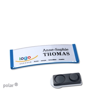 Name badges with magnet Polar 20, extra strong, medium blue 