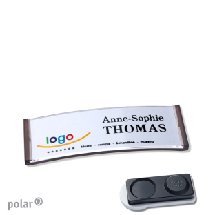 Name badges with magnet Polar 20, extra strong, transluzent, anthracite 