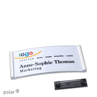 Name badges with pin Polar 30, stainless steel 