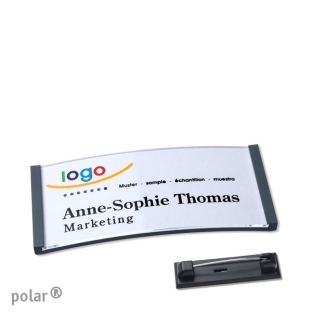 Name badges with pin Polar 30, anthracite 
