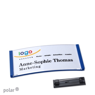 Name badges with pin Polar 30, blue 