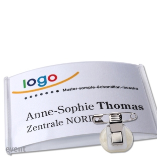 Name badges with clamp event 60, transparent 