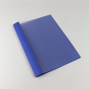 Eyelet folder A4, leather board, 100 sheets, blue | 10 mm