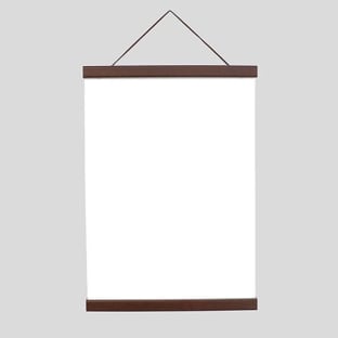 Wooden poster hangers, with suspension cord and magnetic fastening 220 mm | dark brown