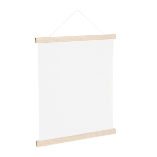 Wooden poster hangers, with suspension cord and magnetic fastening 300 mm | Oak