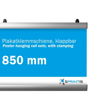 Big poster clamps, aluminium, hinged 850 mm