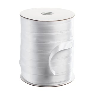 Satin Ribbon, 15 mm, white (300 m per roll) 