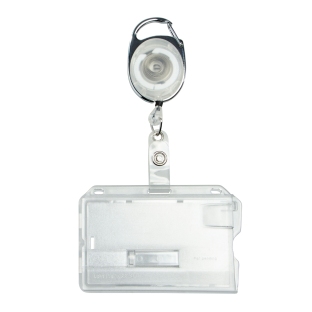 ID pockets hard plastic with extendable key ring translucent | slider