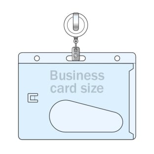ID pockets hard plastic, thumb slot with badge reel "Premium" 
