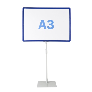 Poster frame with base and mount (set) A3 | blue | Base: grey