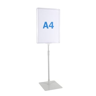 Poster frame with base and mount (set) A4 | transparent | Base: grey