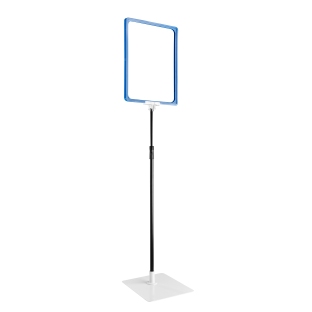 Poster frame with base and mount (set) A4 | blue | Base: grey