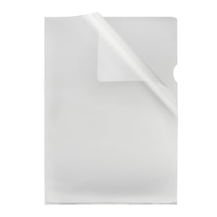 L-Folders for A4, PP foil 120 micron transparent grained 
