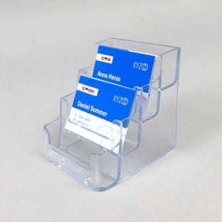 Business card holders, 4 compartments, landscape, transparent 