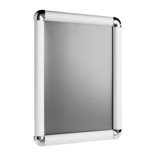 Snap frame, aluminium, A4 silver | 25 mm | round