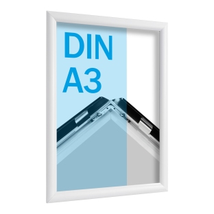 Snap frame, aluminium, A3 white | 25 mm | Mitred