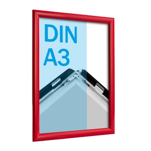 Snap frame, aluminium, A3 red | 25 mm | Mitred