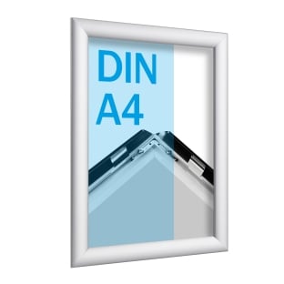 Snap frame, aluminium, A4 silver | 25 mm | Mitred