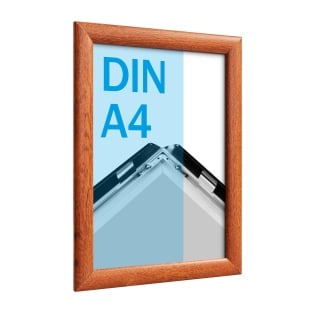 Snap frame, aluminium, A4 wood look | 25 mm | Mitred