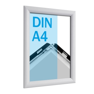 Snap frame, aluminium, A4 white | 25 mm | Mitred