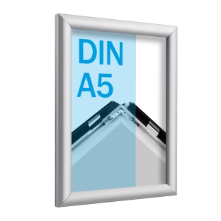 Snap frame, aluminium, A5 silver | 17 mm | Mitred