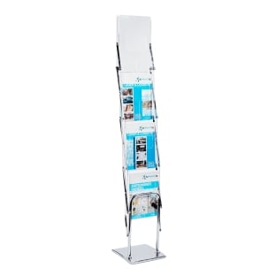 Brochure stand foldable TORONTO UP 4 x A4 with bag 