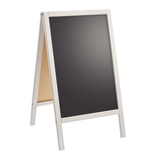 Wooden pavement sign WOOD-STOP Lite S, 44 x 66 cm chalkboard, white 