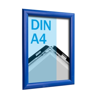Snap frame, aluminium, A4 blue | 25 mm | Mitred