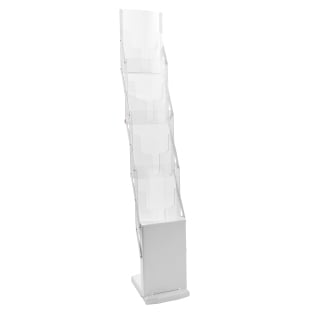 Brochure stand foldable DENVER 4 x A4 with bag, white 