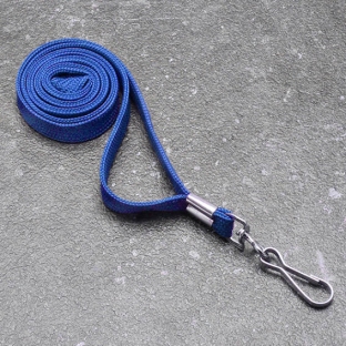 Lanyards, 10 mm wide blue | with rotabable metal hook