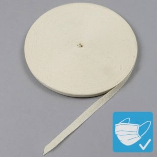 Twill tape, cotton 10 mm | raw white 